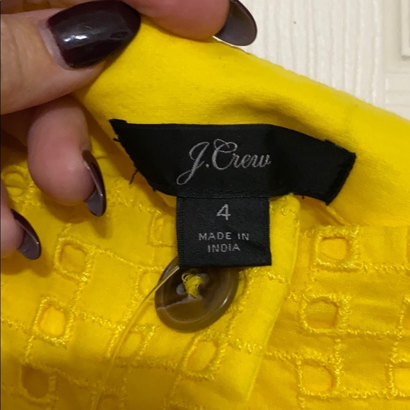 NWT JCREW sz 4 yellow eyelet midi dress - Picture 5 of 7